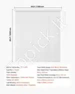 Baltos panelinės žaliuzės (4 vnt.) su reguliuojamu 116–218 cm bėgeliu ir karpomu aukščiu, 2180 x 2500 x 70 mm - Image 7