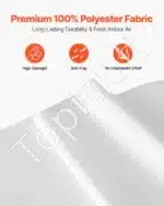 Baltos panelinės žaliuzės (4 vnt.) su reguliuojamu 116–218 cm bėgeliu ir karpomu aukščiu, 2180 x 2500 x 70 mm - Image 3