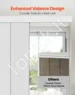 Baltos panelinės žaliuzės (4 vnt.) su reguliuojamu 116–218 cm bėgeliu ir karpomu aukščiu, 2180 x 2500 x 70 mm - Image 4