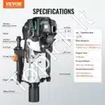 Benzininis polių kalimo kaltas, 37.77cc, 4T, su 2 galvutėmis - Image 6