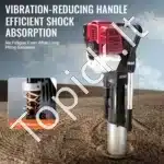 Benzininis polių kalimo kaltas, 52cc, 2T, su 3 galvutėmis - Image 4