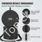 Būgnų dėklų komplektas, 5 dalys, 1680D Oxford audinys - Image 5