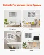 Didelės Plieninės Ventiliacijos Grotelės su Lamelėmis (83x57,2x4 cm) | Baltos Atvamzdžio Grotelės | Angai 75,5x50,5 cm - Image 6