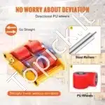 Didelės galios transportavimo platforma 8 t – 280 × 210 × 105 mm, anglinio plieno su 360° pasukama platforma ir keturiais PU ratukais - Image 6