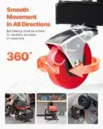 Dirbtuvių kėdė su ratukais, 42x36x44 cm / 136 kg - Image 4