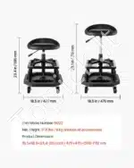 Dirbtuvių kėdė su ratukais, 55-70 cm / 136 kg - Image 7