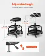 Dirbtuvių kėdė su ratukais, 55-70 cm / 136 kg - Image 2