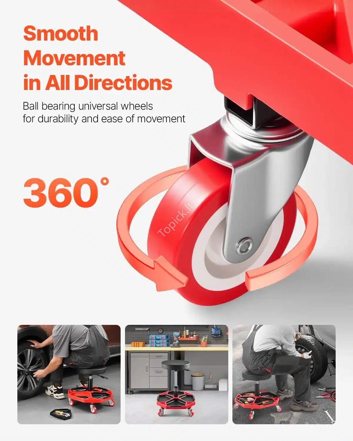 Dirbtuvių kėdė su ratukais ir daiktadežė , 42-55 cm 136 kg topick (7) Dirbtuvių kėdė su ratukais ir daiktadežė , 42-55 cm / 136 kg - Image 4