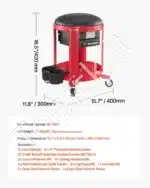 Dirbtuvių kėdė su ratukais ir daiktadežė įrankiams, 40x30x42 cm /136 kg - Image 7