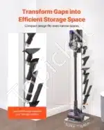 Dulkių siurblio stovas belaidžiams siurbliams, 29x22x127 cm, sidabro spalvos, plieninis - Image 6