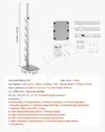 Dulkių siurblio stovas belaidžiams siurbliams, 29x22x127 cm, sidabro spalvos, plieninis - Image 7