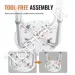 Dušo kėdė su reguliuojamu aukščiu, 355-480 mm, balta, atlaiko iki 136 kg - Image 6