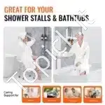 Dušo kėdė su reguliuojamu aukščiu, 360-485 mm, aliuminio lydinys, balta, atlaiko iki 158 kg - Image 4