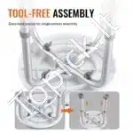 Dušo kėdė su reguliuojamu aukščiu, 360-485 mm, aliuminio lydinys, mėlyna, atlaiko iki 136 kg - Image 6