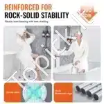 Dušo kėdė su reguliuojamu aukščiu, 360-485 mm, aliuminio lydinys, mėlyna, atlaiko iki 136 kg - Image 2