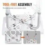 Dušo kėdė su reguliuojamu aukščiu, 360-490 mm, balta, atlaiko iki 158 kg - Image 6