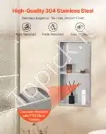 Dušo niša, 2 lygių, iš nerūdijančio plieno, 30.48 x 60.96 cm - Image 3