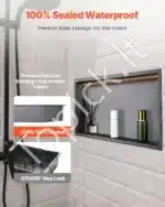 Dušo niša su LED apšvietimu, iš nerūdijančio plieno, 30.48 x 60.96 cm - Image 2