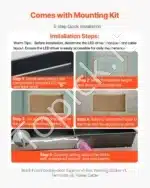 Dušo niša su LED apšvietimu, iš nerūdijančio plieno, 30.48 x 60.96 cm - Image 5