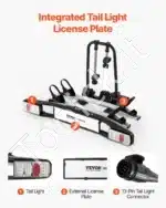 Dviračių laikiklis automobiliui, ant kablio, 2 dviračiams, 65 kg - Image 3