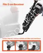 Dviračių laikiklis automobiliui, ant kablio, 2 dviračiams, 65 kg - Image 6