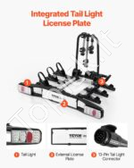 Dviračių laikiklis automobiliui, ant kablio, 3 dviračiams, 65 kg - Image 3