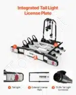 Dviračių laikiklis automobiliui, ant kablio atlenkiamas, 3 dviračiams, 65 kg - Image 3