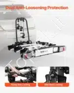 Dviračių laikiklis automobiliui, ant kablio atlenkiamas, 3 dviračiams, 65 kg - Image 4