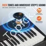 Elegantiškas skaitmeninis pianinas su svertiniais klavišais, 88 klavišai, 131.7x32.0x78.5cm - Image 3