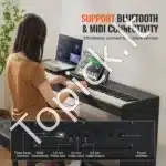 Elegantiškas skaitmeninis pianinas su svertiniais klavišais, 88 klavišai, 131.7x32.0x78.5cm - Image 5