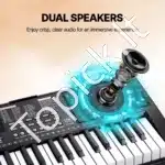 Elektrinis skaitmeninis pianinas, 88 pusiau svertiniai klavišai, juodas, su reguliuojamu stovu, 128.5 x 22.5 x 120 cm - Image 4