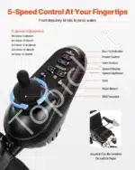 Elektrinis sulankstomas vežimėlis, 136 kg, reguliuojamas atlošas, 21 km nuotolis - Image 2
