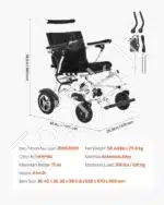Elektrinis vežimėlis su sulankstomu rėmu, 136 kg, 21 km nuotolis, 53 cm sėdynė - Image 7