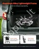 Elektrinis vežimėlis su sulankstomu rėmu, 136 kg, 21 km nuotolis, 53 cm sėdynė - Image 4