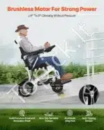 Elektrinis vežimėlis su sulankstomu rėmu, 136 kg, 21 km nuotolis, 53 cm sėdynė - Image 5