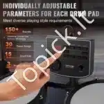 Elektroniniai būgnai pradedantiesiems su 150 garsų, 8 colių dvigubu tinkleliu, juodi, 1020 x 550 x 1070 mm - Image 2