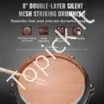 Elektroniniai būgnai pradedantiesiems su 150 garsų, 8 colių dvigubu tinkleliu, juodi, 1020 x 550 x 1070 mm - Image 4