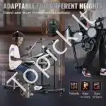 Elektroniniai būgnai pradedantiesiems su 150 garsų, 8 colių dvigubu tinkleliu, juodi, 1020 x 550 x 1070 mm - Image 5