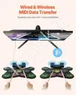 Elektroniniai būgnai su stovu, 9 trinkelės, juodi, 125x55x122 cm - Image 6