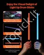 Elektroniniai būgnai su stovu, 9 trinkelės, juodi, 125x55x122 cm - Image 4