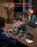 Elektroninis būgnų komplektas su 7 padais ir ausinių jungtimi, juodas, ~43x15x6.85 cm - Image 4