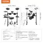 Elektroninių būgnų komplektas su 150 garsų, juodas, skirtas pradedantiesiems ir suaugusiems - Image 6