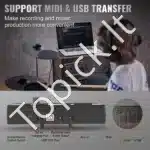 Elektroninių būgnų komplektas su 150 garsų, juodas, skirtas pradedantiesiems ir suaugusiems - Image 3