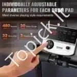 Elektroninių būgnų komplektas su 480 garsų, juodas, skirtas pradedantiesiems ir suaugusiems - Image 2