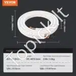 Galingas AC Mini Split Pajungimo Komplektas | 4.88 m Vario Vamzdis 9.53/15.88 mm | 18000–26000 BTU | 5 m Kabelis - Image 6