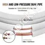 Galingas AC Mini Split Pajungimo Komplektas | 4.88 m Vario Vamzdis 9.53/15.88 mm | 18000–26000 BTU | 5 m Kabelis - Image 2