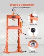 Galingas Hidraulinis-Pneumatinis Presas 20T Dirbtuvėms | 145 mm Eiga | Oranžinis H-Rėmo Plienas - Image 6