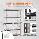 Garažo lentynos/steležai, 5 pakopos, 122x61x183 cm, 907 kg - Image 3