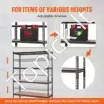 Garažo lentynos / stelažai, 5 pakopos, 122x45x183 cm, 907 kg - Image 5