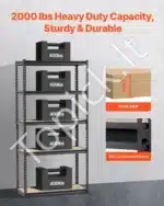 Garažo lentynos / stelažai, 5 pakopos, 91.4x40.6x181.3 cm, 907 kg - Image 2